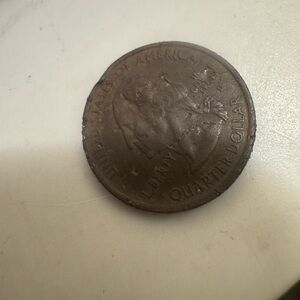 Source Unknown Brown Quarter Coin